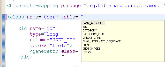 Table and Column Completion