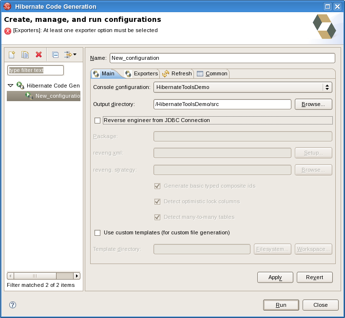 Hibernate Code Generation Wizard