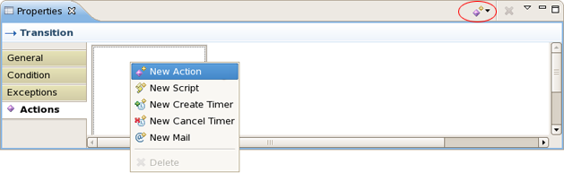 Adding an Action to a Transition