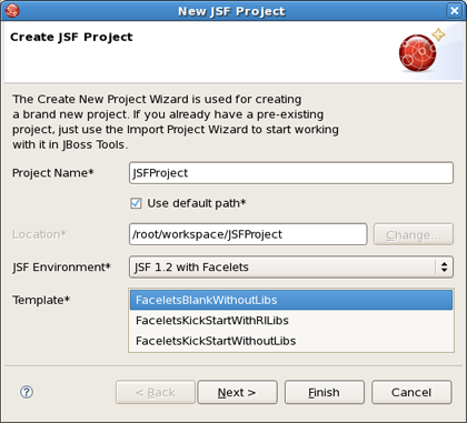Choosing JSF Template