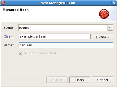 New Managed Bean Form