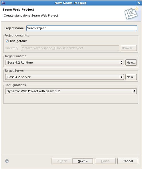 New Seam Project Wizard