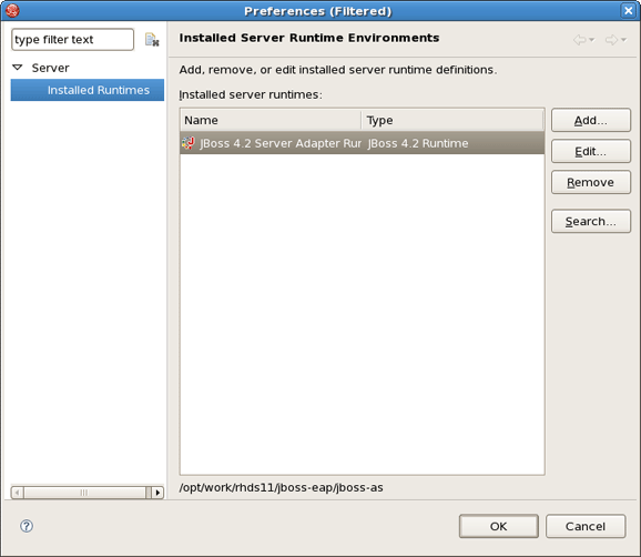 Installed Runtimes