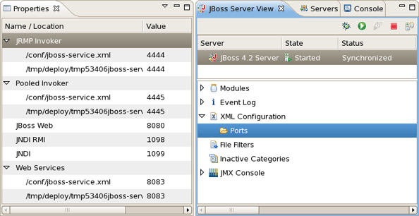 XML Configuration and Properties View