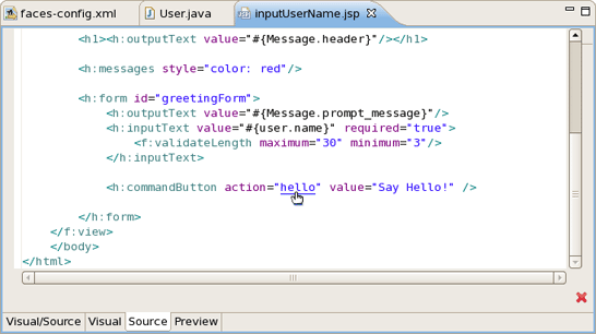 OpenOn With JSF Tag