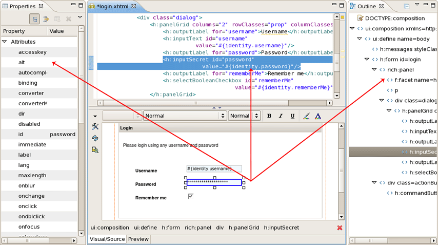 Integration with Properties and Outline Views