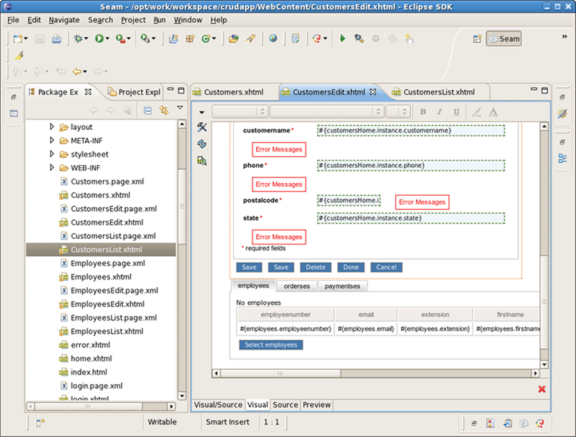 Entities Web Pages