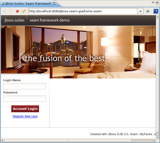 Seam Demo Application run on the Server