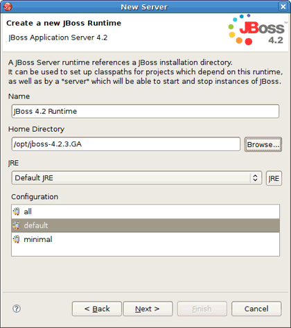 Defining JBoss Runtime
