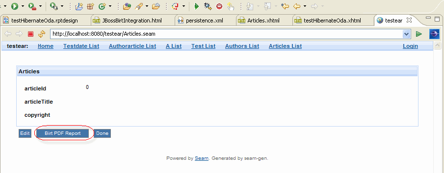 Opening Articles.xhtml Page