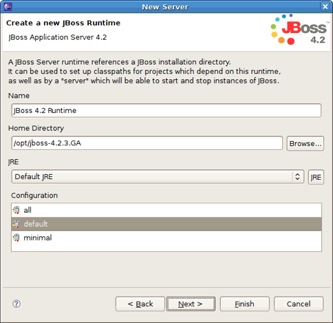 Adding a JBoss 4.2 Runtime