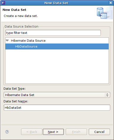 Creating a Hibernate ODA Data Set