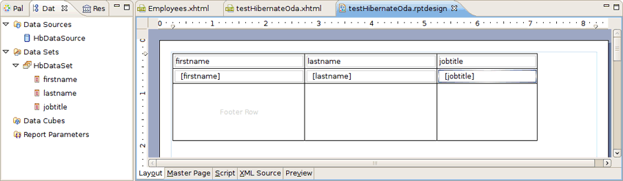 Creating a BIRT Report using Created Data Source and Data Set