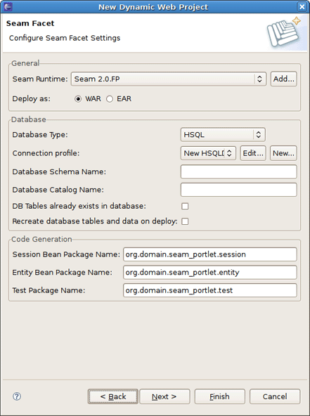 Seam Facet Settings