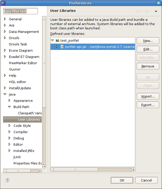 Adding the Portlet API Jar