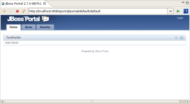 Java Portlet in the Browser Window