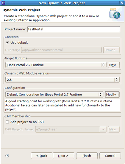 Setting the Project Configuration