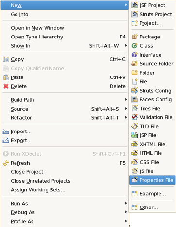 Selecting Properties File