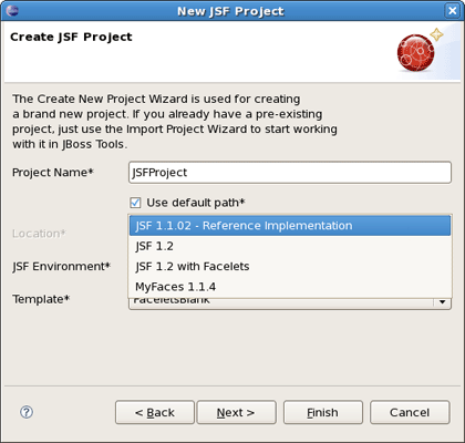 Choosing JSF Environment