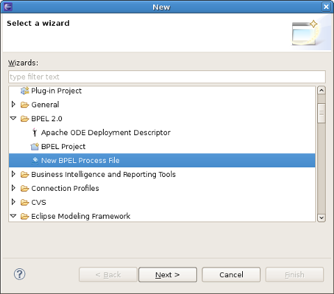 New BPEL Process File