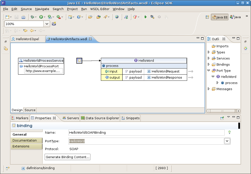 Add a Binding to the WSDL file