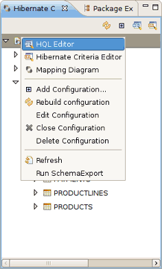 Opening HQL Editor