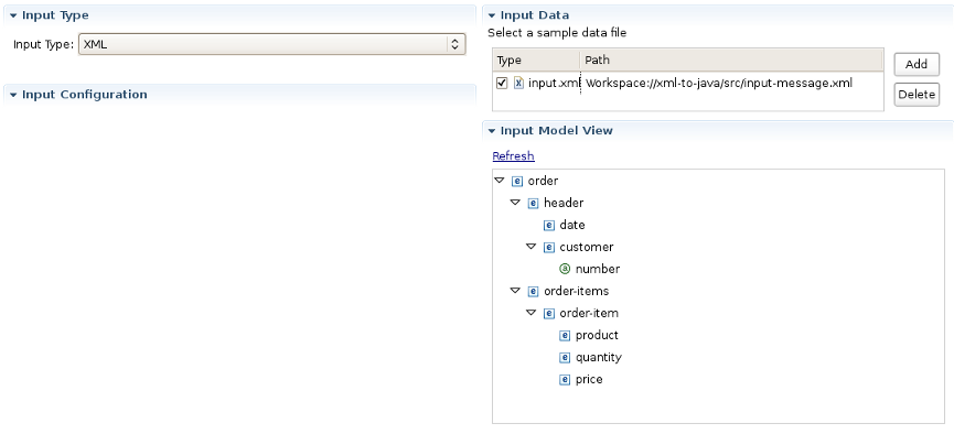 Input Task Configuring