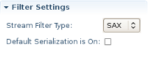 Filter Settings section of Options tab