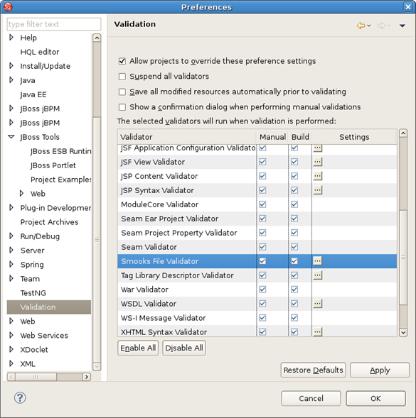 Validation: Smooks Configuration File Validator