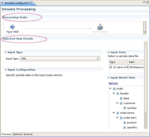 Two Sections of the Process tab.