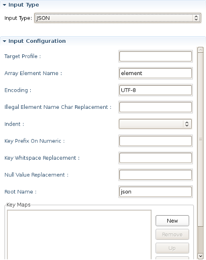 Selected Task Details Section for Input JSON Task.