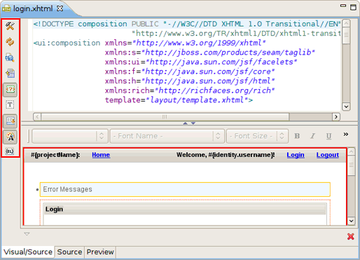 Buttons on the VPE Toolbar