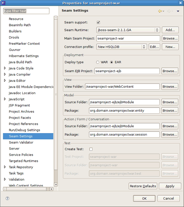 Adding Seam Support to WAR Project