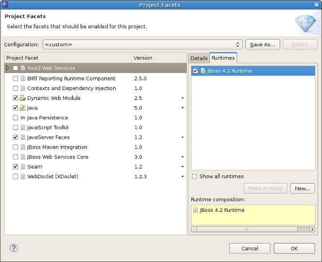 Setting Runtime