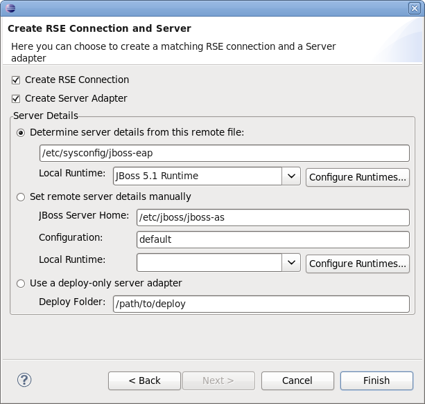 Deltacloud perspective: Defining an RSE Connection and a WTP Adapter