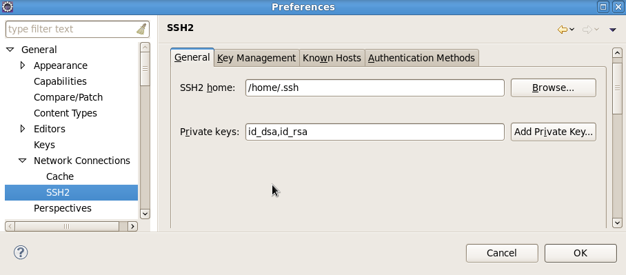 Preferences: SSH2