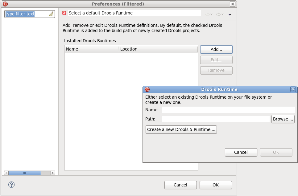 Adding a New Drools Runtime