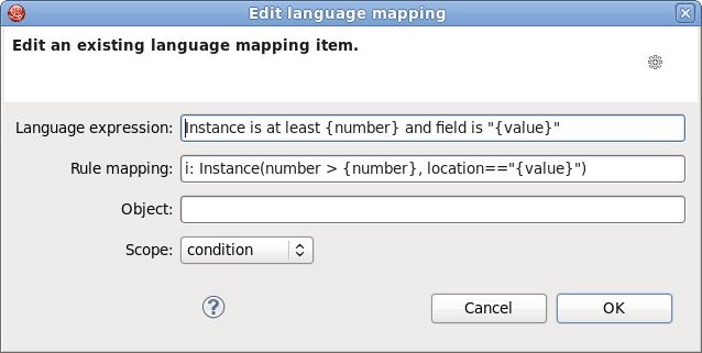 Edit language mapping Wizard