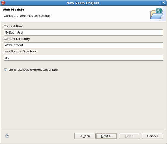 Select Directory Names for Web Pages and Java Files
