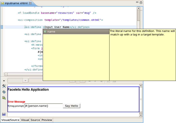 XHTML File Code Assist