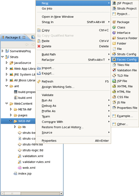 Creating a New JSF Configuration File
