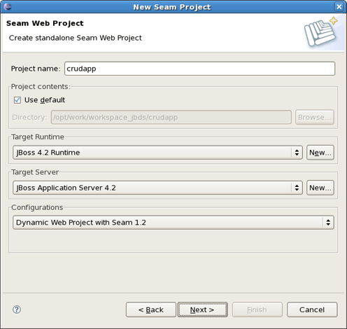 New Seam Project Wizard