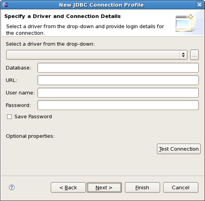 New JDBC Connection Profile Database Driver
