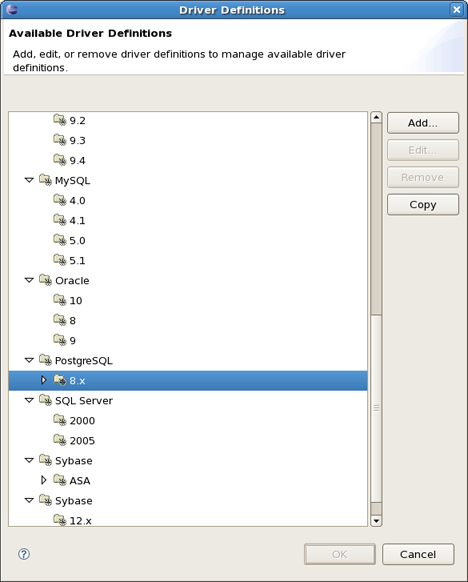 Driver Definitions List