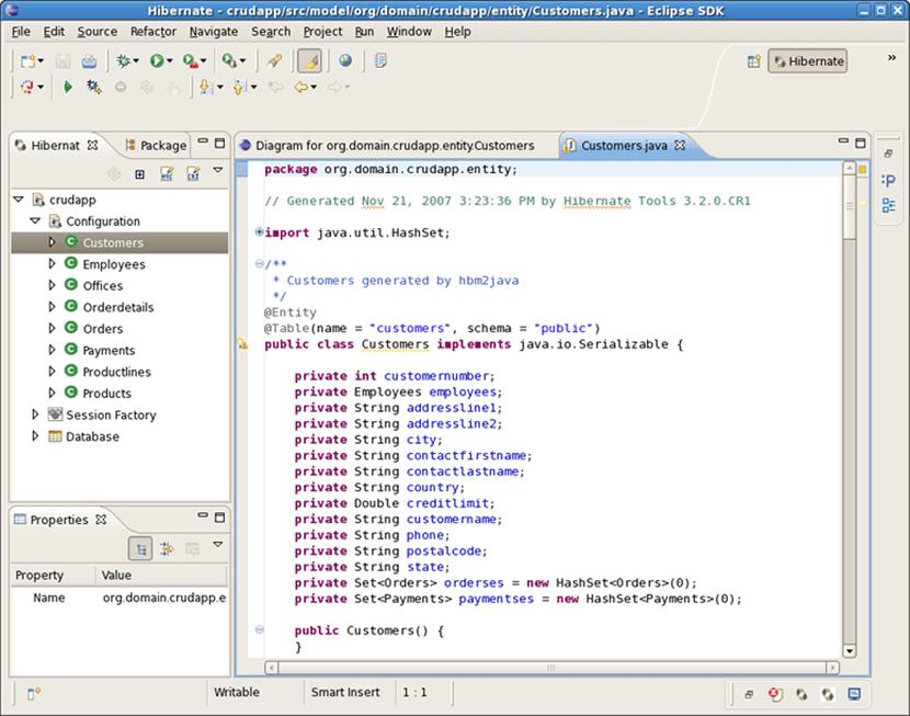 Entity class from Mapping Diagram