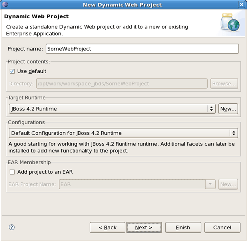 Faceted Project Wizard: First Page