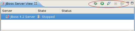 JBoss Server Toolbar