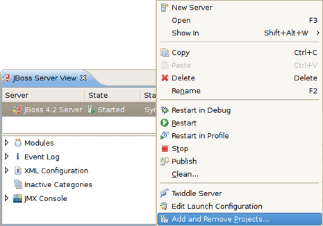 Add and Remove Projects From the Context Menu.