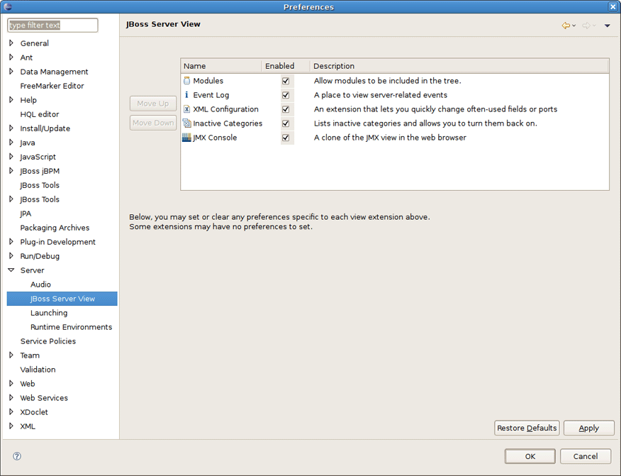View Preferences