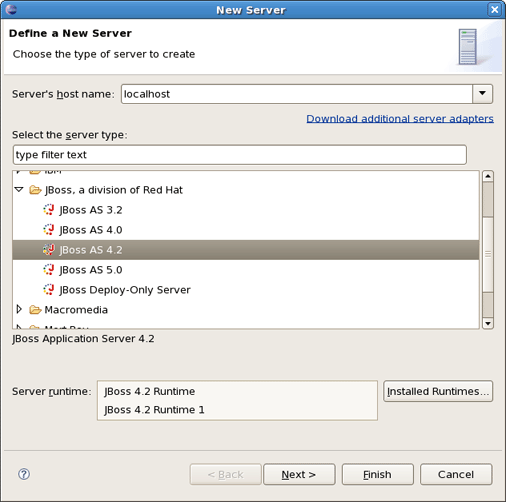 Adding a JBoss Server
